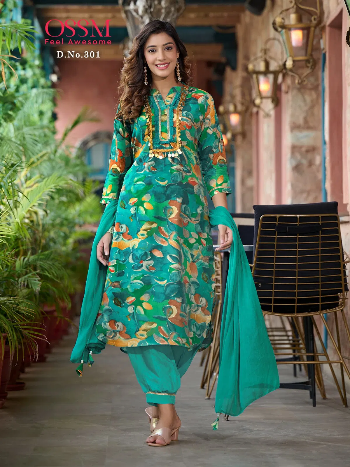 Ossm Afghani Vol 3 Premium Chanderi Readymade Suits Catalog
